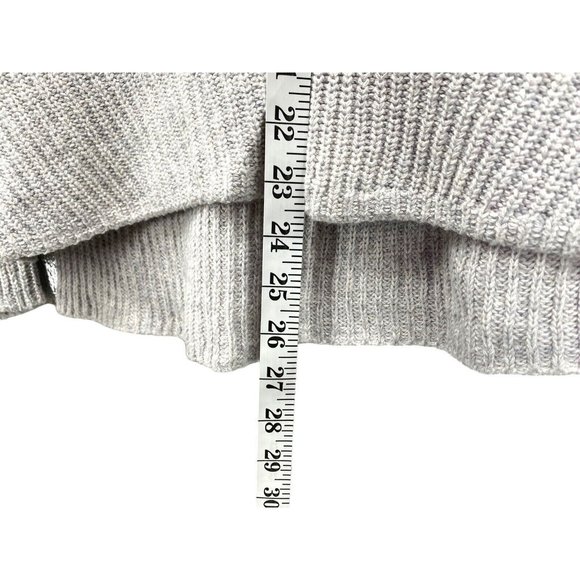 Gap Womens Med Gray Knit Sweater V Neck Pull Over Capsule Lagenlook Cottagecore - Picture 2 of 5